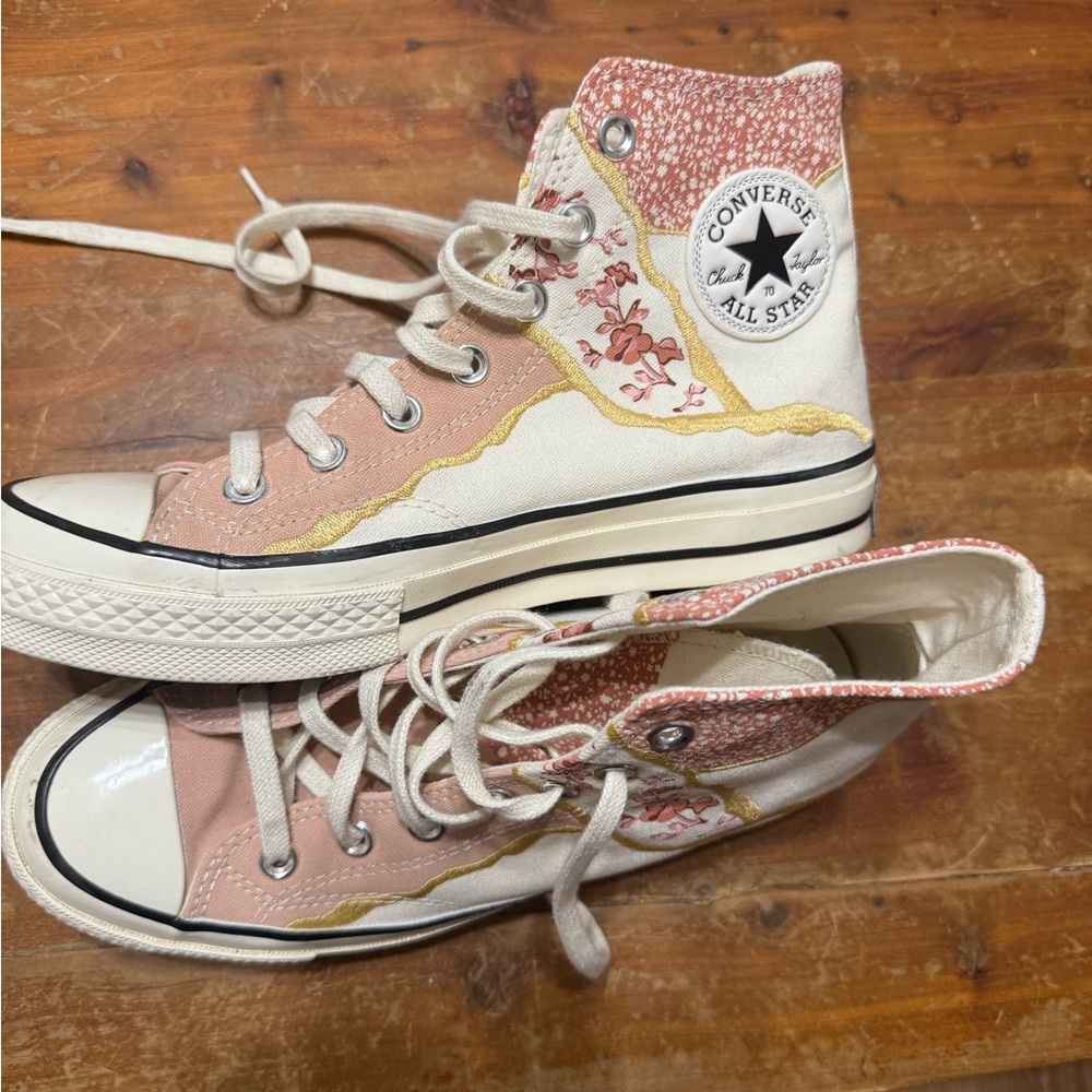 Converse Women's High Top Sneakers in Pink, Cream, Gold